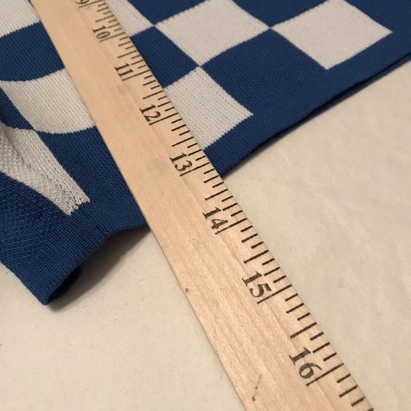 Knit Shorts Set Crop Top Knit Short Checks 2 Piece Shorts Set Blue Size Medium - Picture 11 of 16